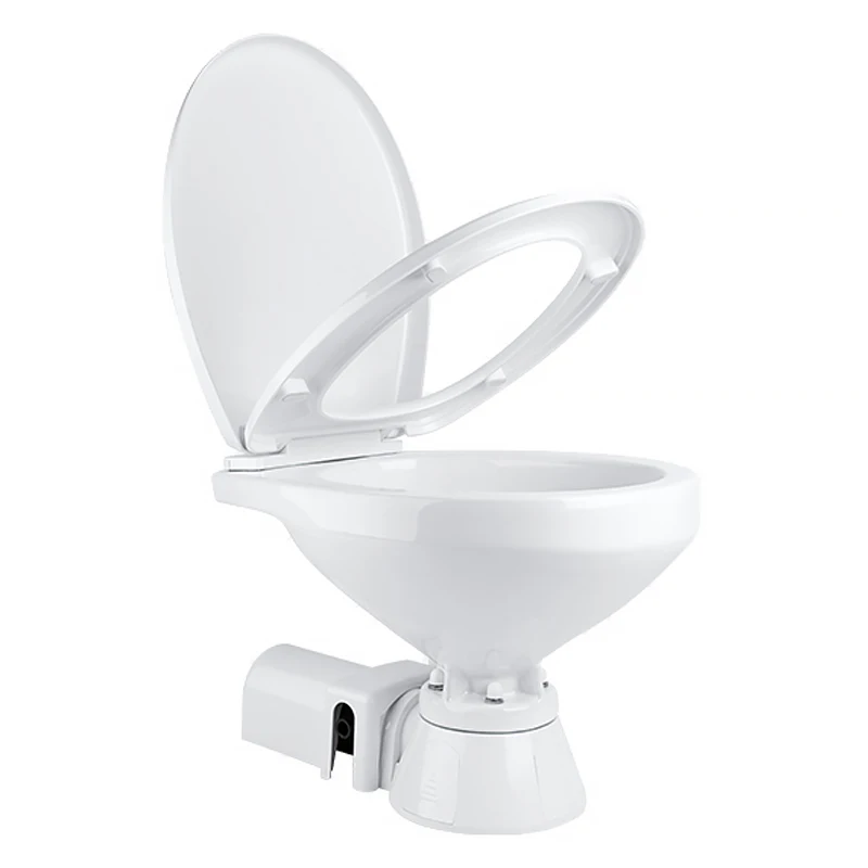 Seaflo 12V 24V  Horizontal Electric Marine Toilet with Ceramic Bowl and Soft-Close Seat Water Saving