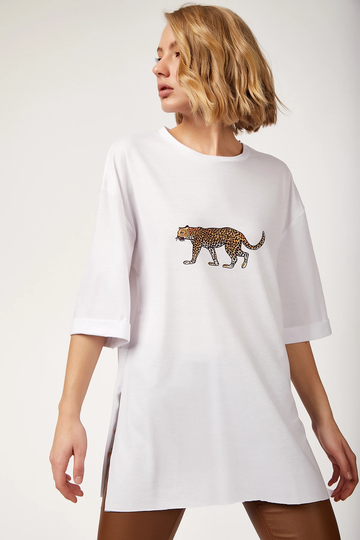 

Lion Printed So Slits Tshirt 2021 Summer Spring Women 'S T-shirt Fashion Tops Sexy Print Ladies top