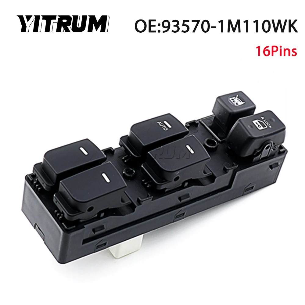 

YITRUM 93570-1M110WK Car Power Window Main Switch Left For KIA Cerato Forte (Koup) 2010 2011 2012 2013 16 Pins