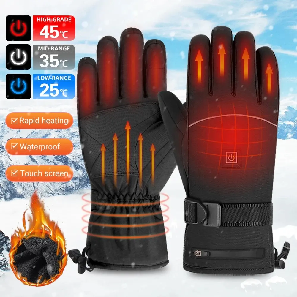 

Heating Motorcycle Gloves Waterproof Motocross Guantes Glove Touch Screen Heated Motorbike Riding Gloves for Winter