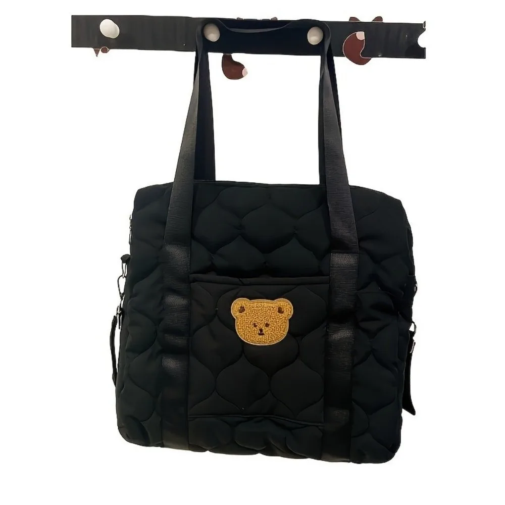 Cute Multi-Pockets Shoulder Bag Large Capacity Waterproof Diaper Bag Embroidery Stroller Accessories Stroller
