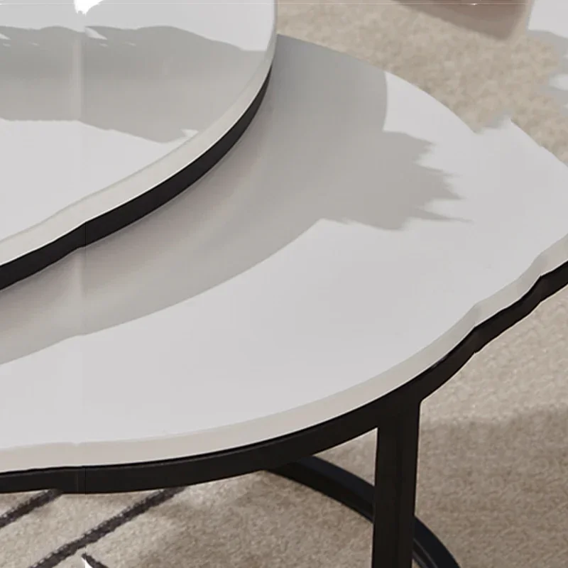 Unique petit plateau Table basse ronde clair mignon balcon Table d'appoint nordique moderne blanc minimaliste Mesa auxiliaire meubles de maison