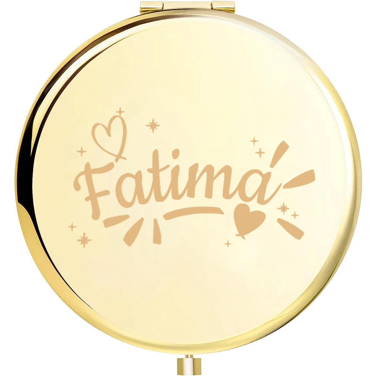 1 قطعة الحب الإبداعي مع ضوء مخصص اسم مرآة مع اسم مرآة لوضع مساحيق التجميل مرآة جيب مرآة قابلة للطي هدايا الزفاف الضيوف