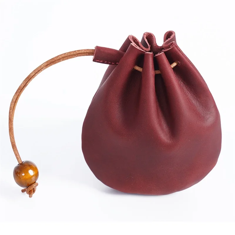 

Original Handmade Leather Unisex Coin Purse Dice Collection Pocket Retro Wallet Drawstring RPG Board Games Dice Storage Bag