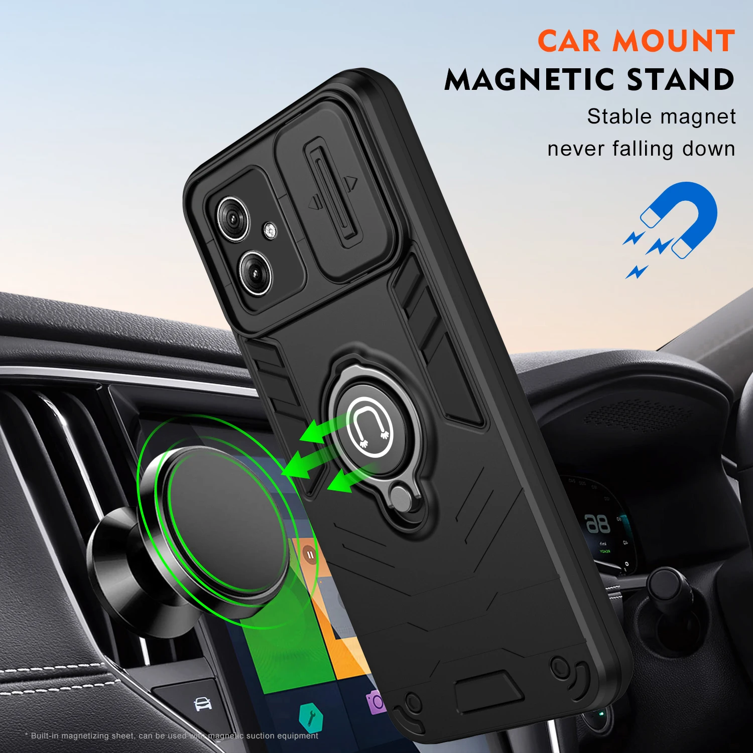 Push Window Magnetic Phone Case Suitable For Motorola Moto Edge40Neo G54 G24 G34 G84 G14 G53 G22 Anti Drop Protection Back Cover