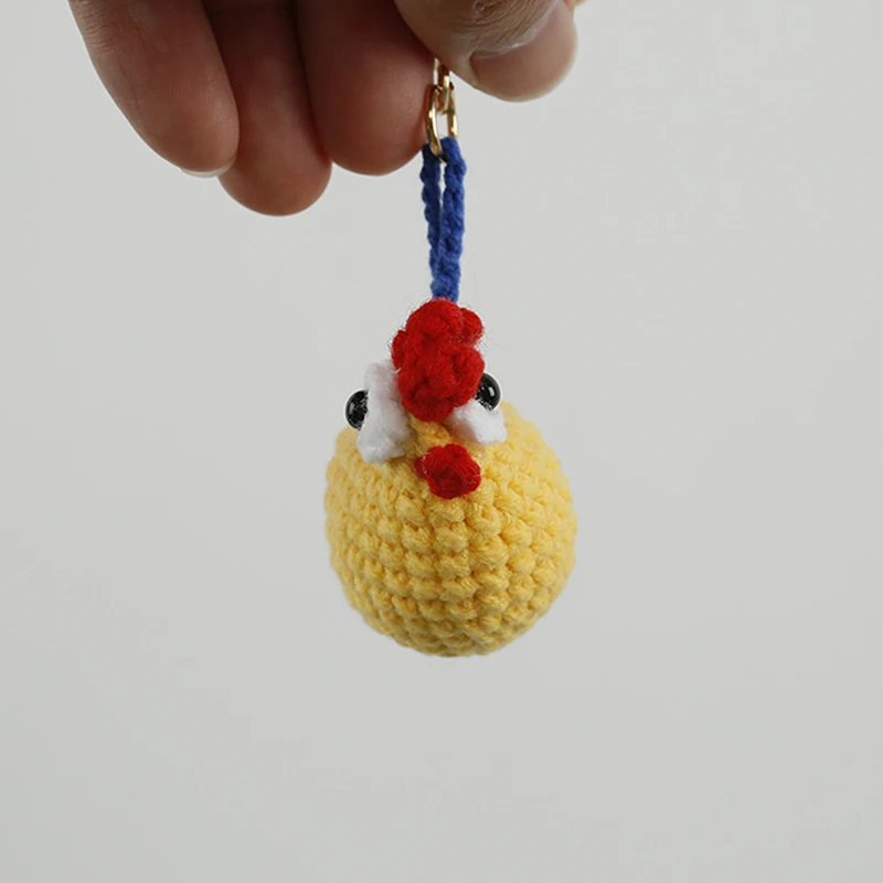 Creative Crochet Keychains Funny Chicken Doll Keychain Cartoon Cute Keyrings Exquisite Backpack Decoration Accessories Gifts