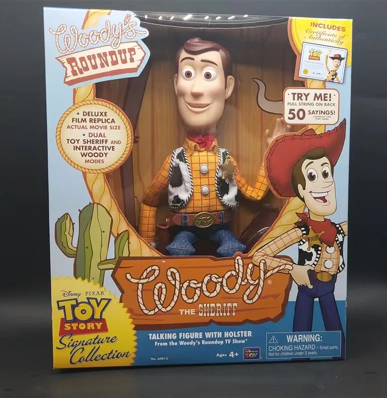 Disney Toy Story From the WOODY'S ROUNDUP TV SHOW Sheriff Woody Doll Talking Figure with Holster Model Toys For Children Gifts