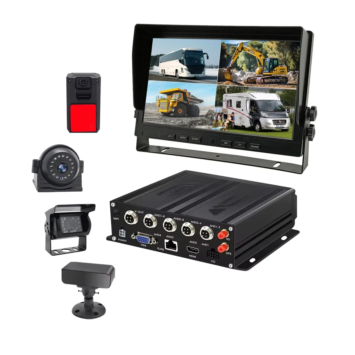 

4 Channel 1080P AHD Car DVR Vehicle CCTV MDVR 2TB HDD Recording Truck/Taxi/Bus Camera System Mobile DVR Kits