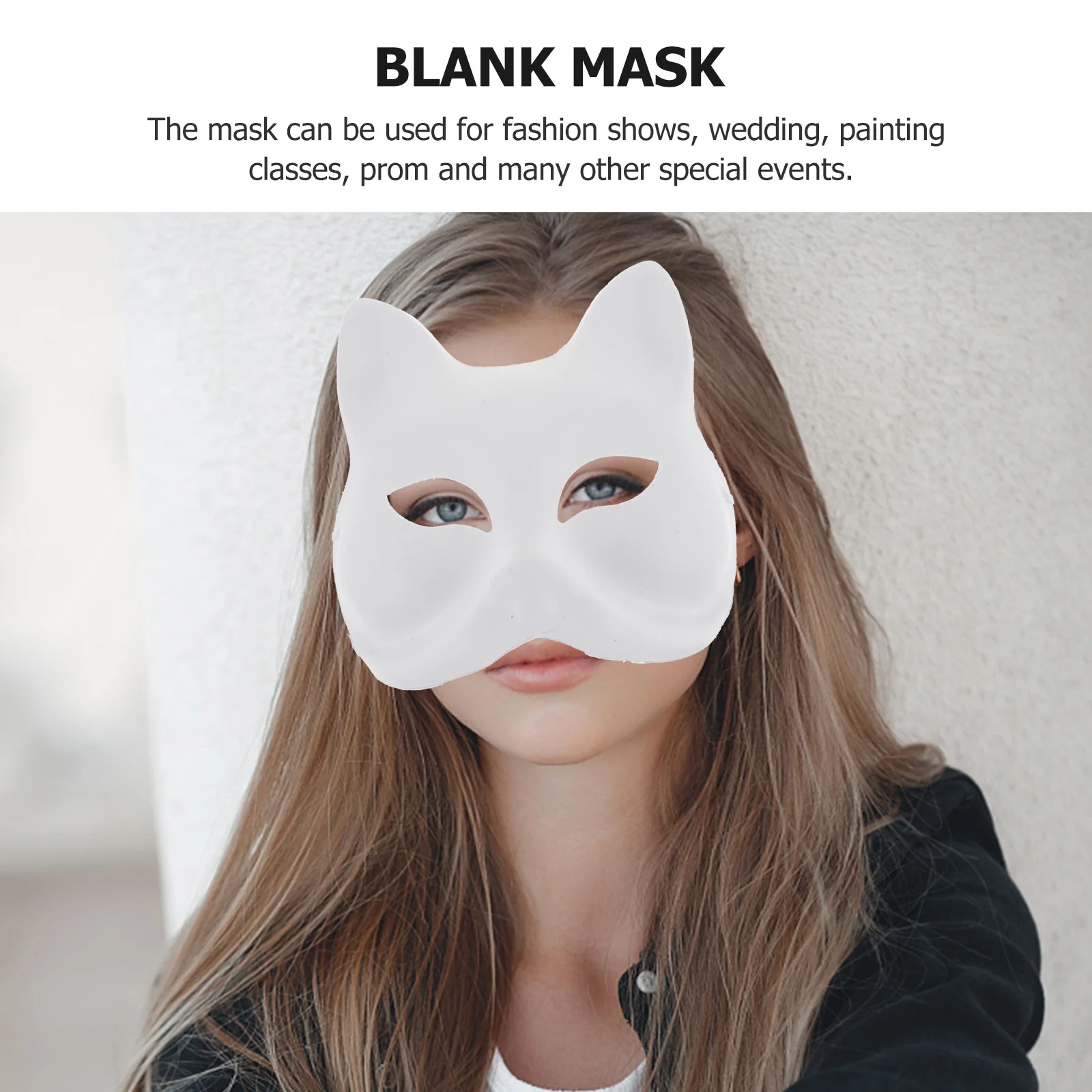

6 Pcs Fox Face Mask Funny Costume Paintable Plain Blank Animal Diy White Paper Masks to
