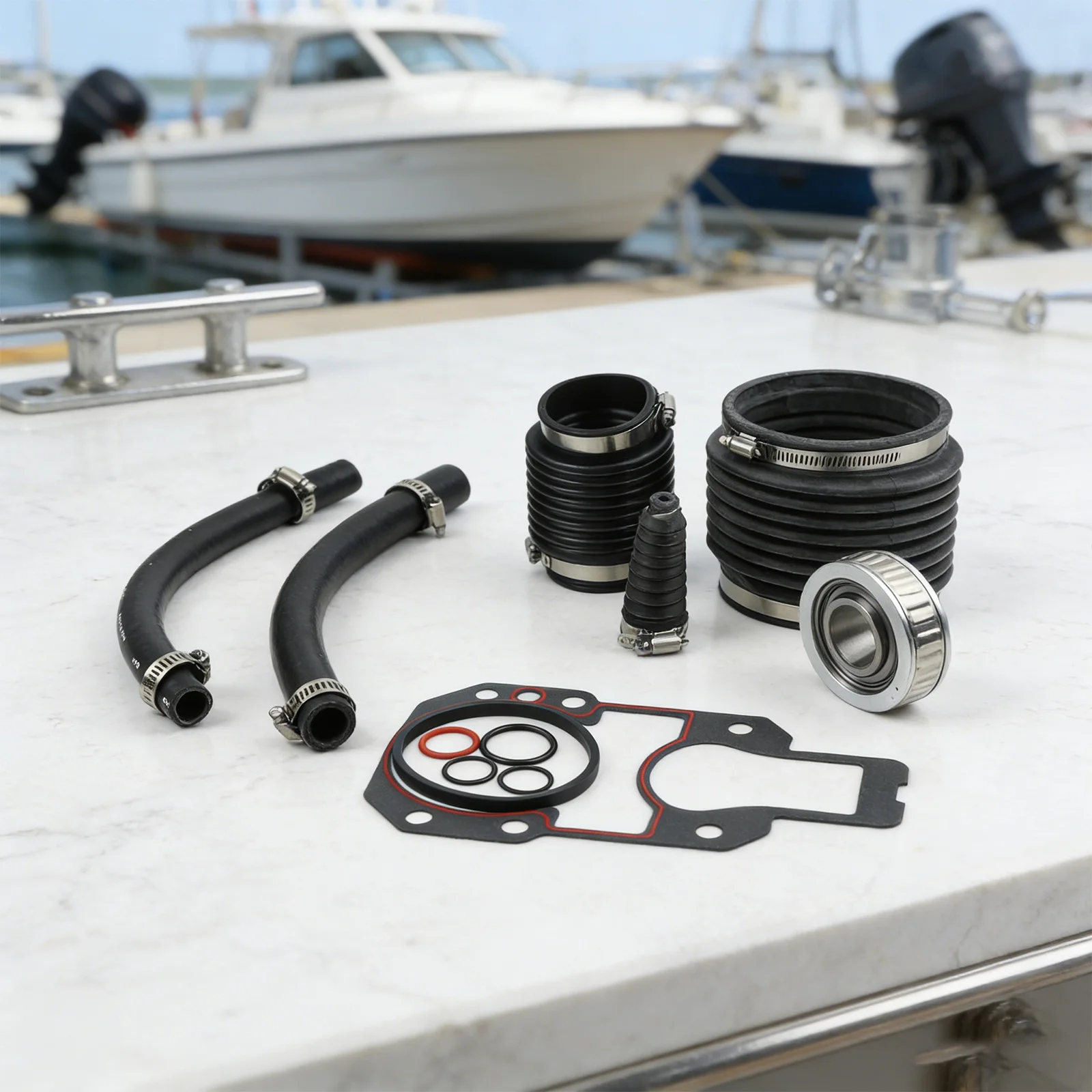 Replacement Transom Bellows Kit for MerCruiser For Alpha One Gen 1 with Gasket Set Stainless Steel Clamps and Bellows
