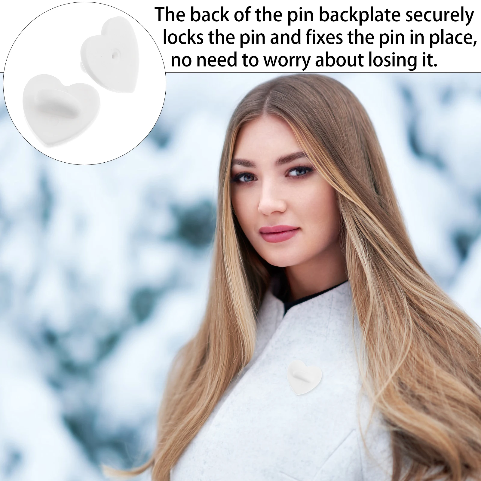 

100pcs Heart Shaped Pin Backs Brooch DIY Craft Jewelry Making Lightweight Locking Backplate Easy Storage