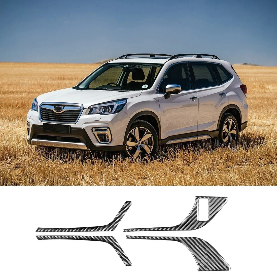 

Углеродное волокно, внутренняя дверная ручка, рамка, наклейка, накладка для Subaru Forester 2013-2018, аксессуары для интерьера
