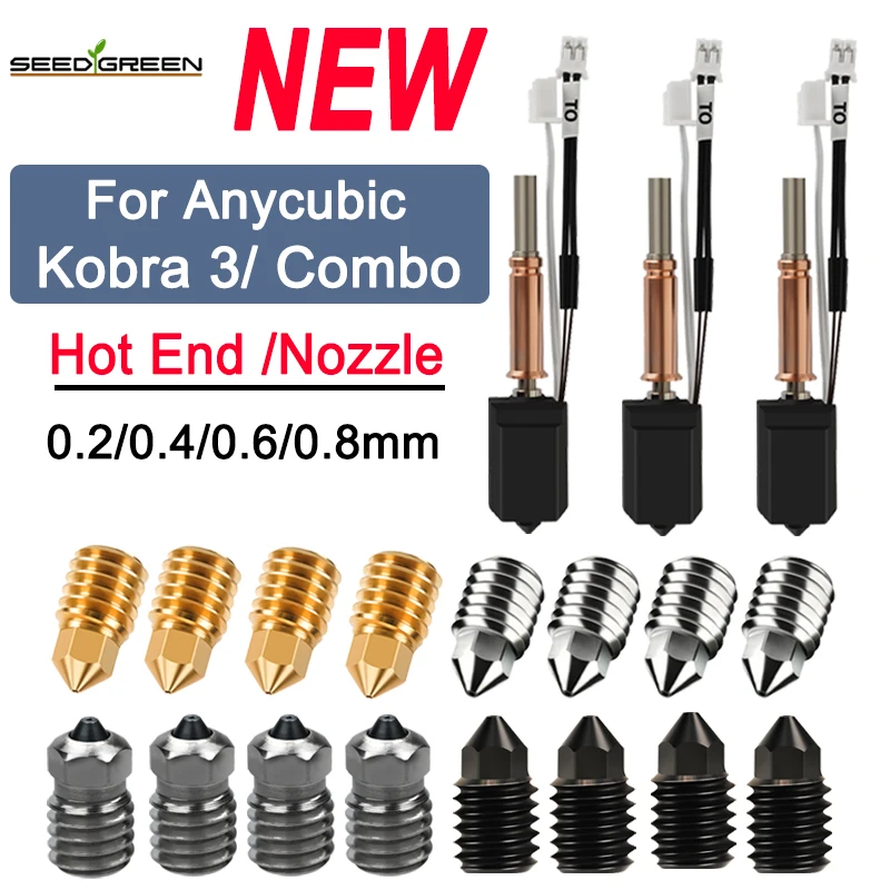 

Upgraded Hotend kit For Anycubic Kobra 3 Bi metal Heatbreak 24V 60W Ceramic Hot End Thermistor Nozzle For Anycubic Kobra 3 Combo
