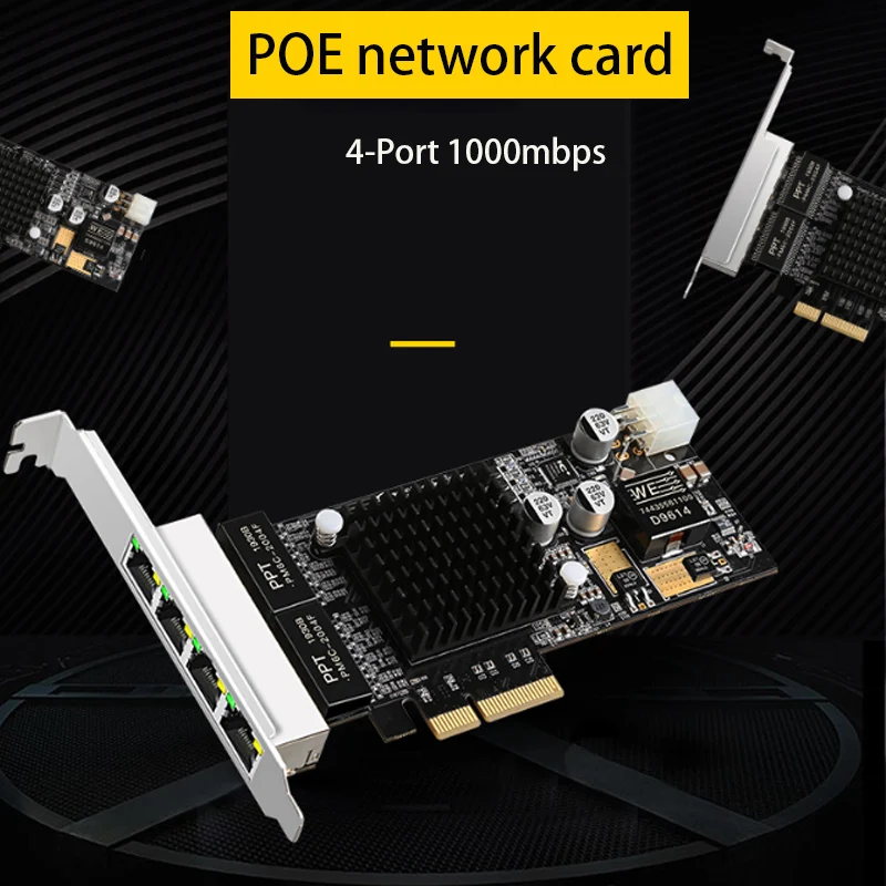 

Fast Ethernet Game PCIE Card PCIE Gigabit POE Network Card 10/100/1000Mbps RJ-45 LAN Adapter Lan Card computer accessories