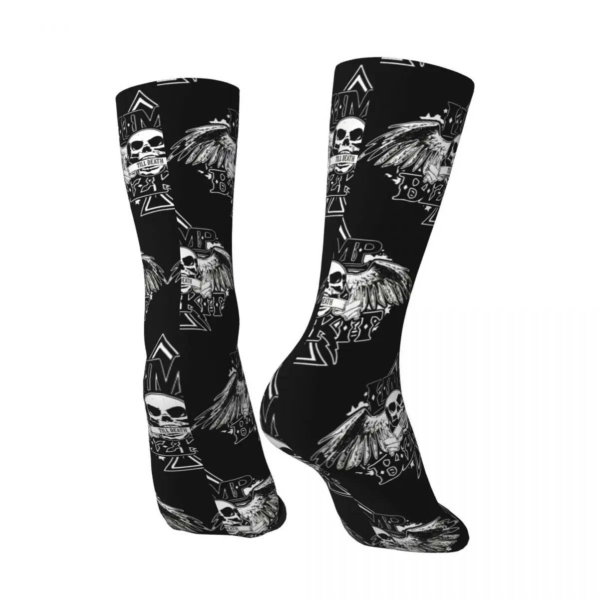 Crazy compression Awesome Sock for Men Vintage Limp Bizkit Seamless Pattern Crew Sock Novelty