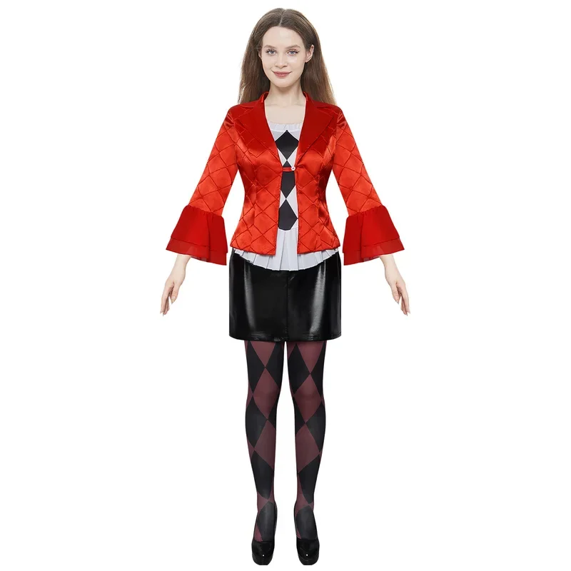 Anime New Movie Suicide Harley Cosplay Costume Red Coat Girl Lady Gaga Quinn Set Halloween Party Cosplay Costume Prop