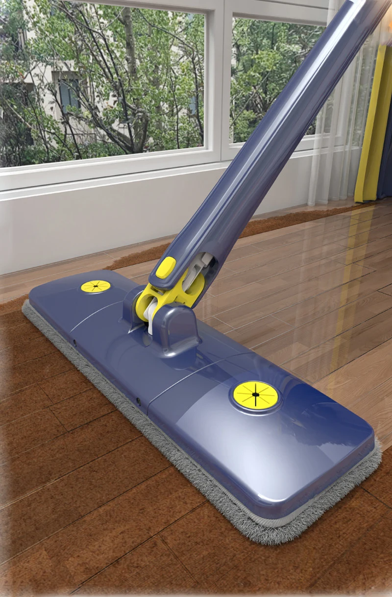 2026 Self-wringing Twist Lazy Mop Squeeze 360 Rotating X-type Free Hand Washing Glass Flat Floor Stair Dust Corner Cleaning Tool