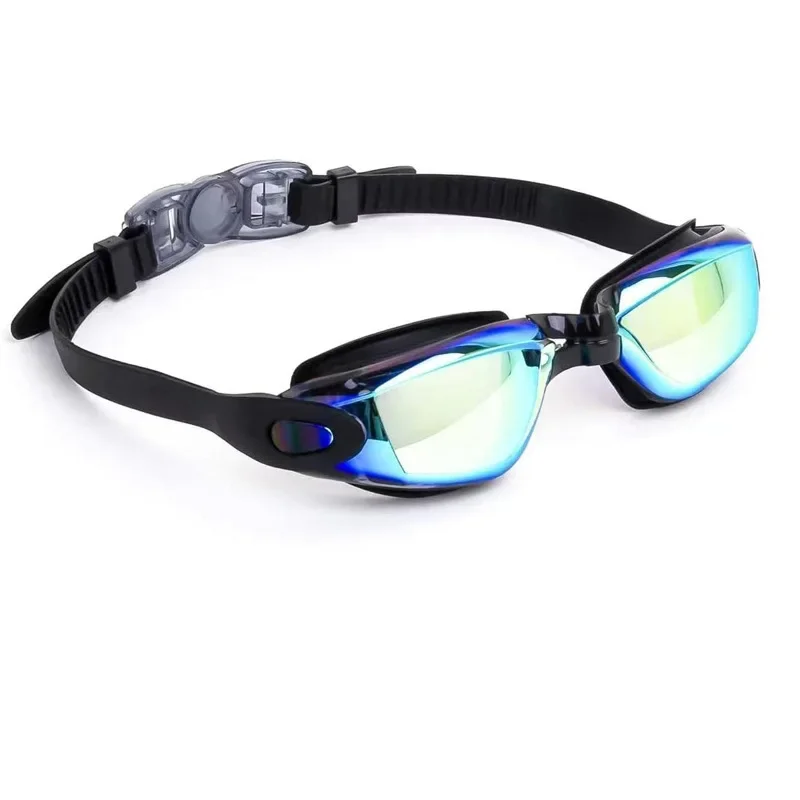 Adult Anti-Fog High-Definition Swimming Goggles: Silicone Electroplated, Eye-Protective, with Myopia Option (Swimming Set)