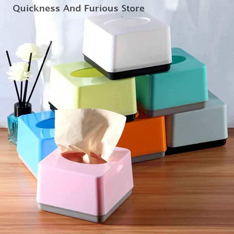 Commercial Grade Square Plastic Tissue Box Home Restaurant Living Room Drawer Type Can Print Logo Easy To Assemble Tissue Box