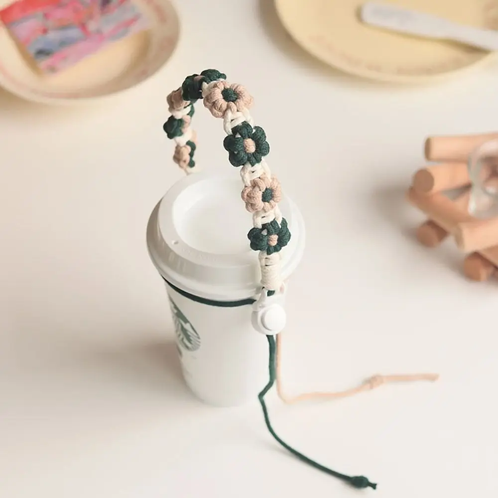 Flower Water Bottle Handle Tumbler Accessories Handmade Packaging Strap Leakproof Adjustable Cup Carrying Strap