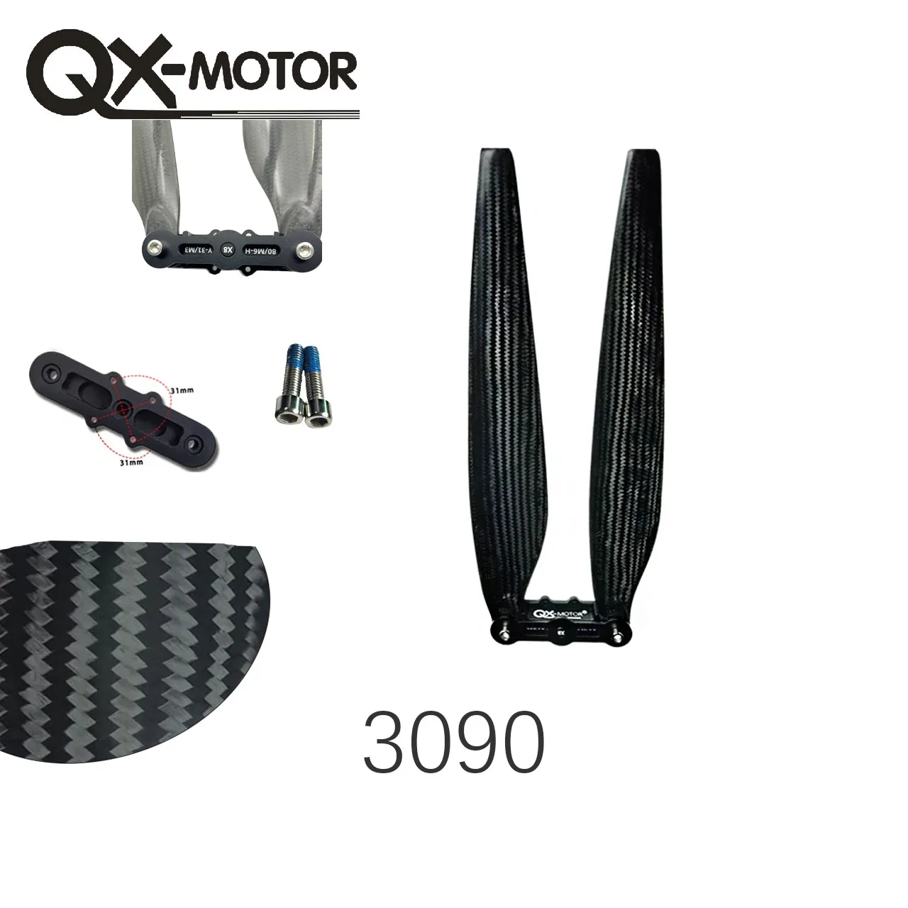 QX-MOTOR 3090 CW CCW Carbon Fiber Folding Propeller 30 inches Props Blades For Plant Protection Machine Large Multi-axis Motor
