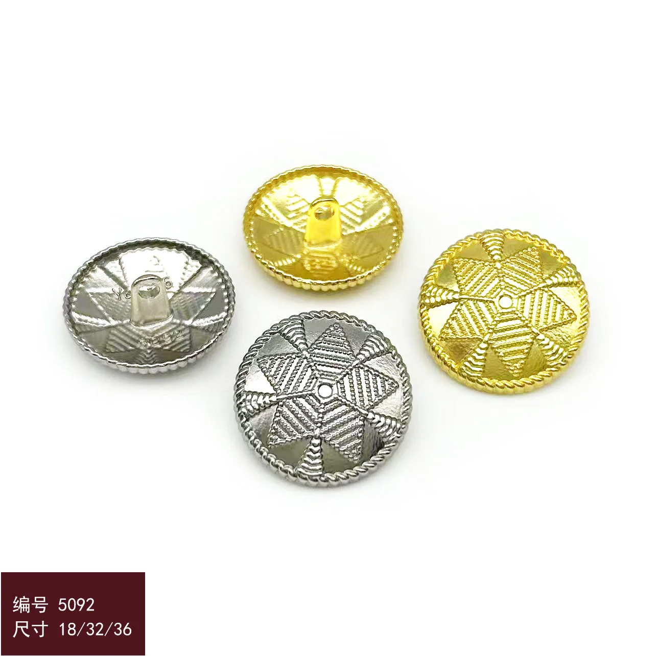 10PCS Five-pointed star metal buttons for DIY coats, trench coats, jumpers, knitwear and outerwear decoration