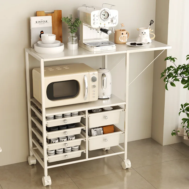 Sideboards, cupboards, small apartments, household floor-to-ceiling, multi-functional storage cabinets, mobile microwave racks,