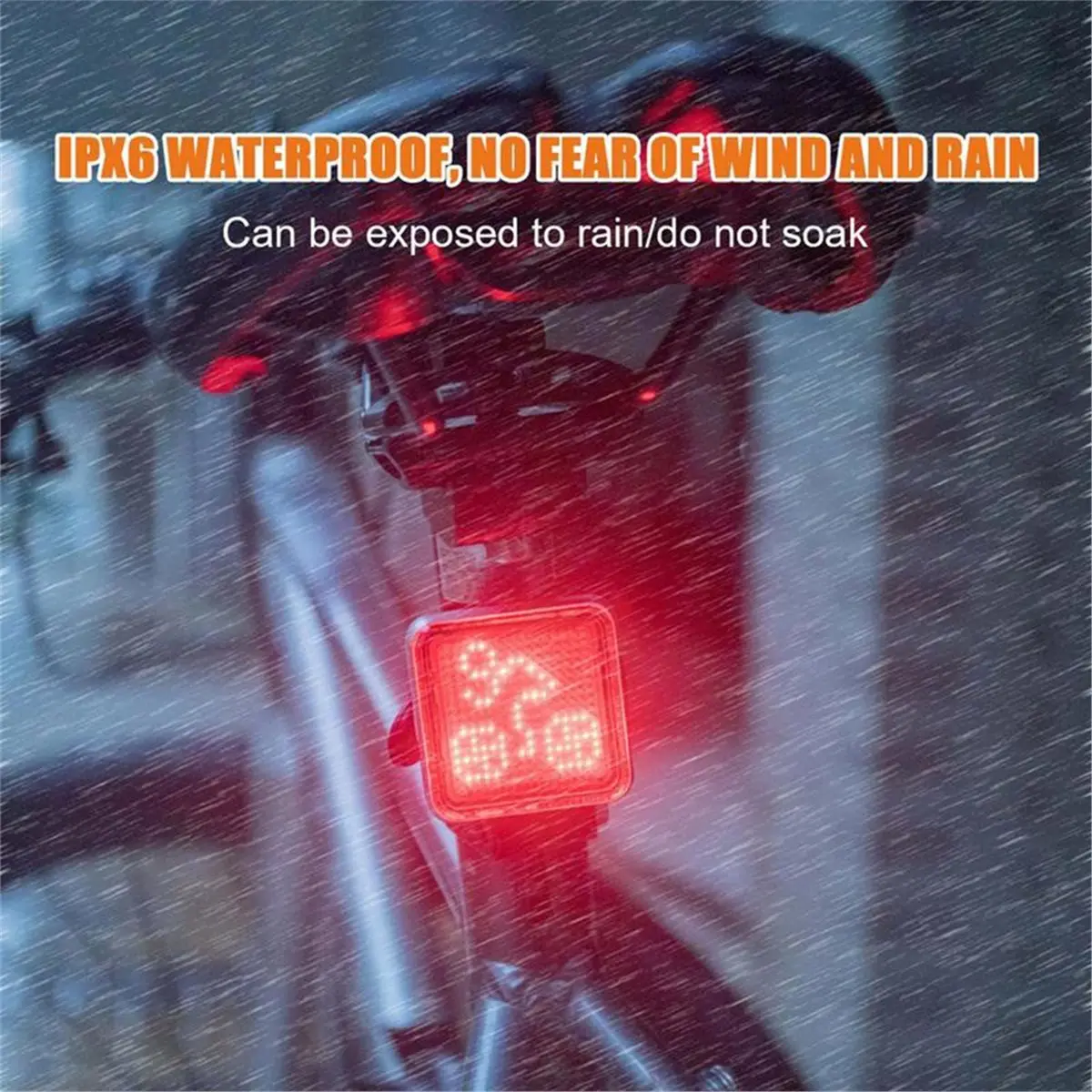 

(ABHW) Cycling Tail Light Cycling Rear Light with Intelligent Brake Sensor High Visibility Tail Light with Expression Patterns