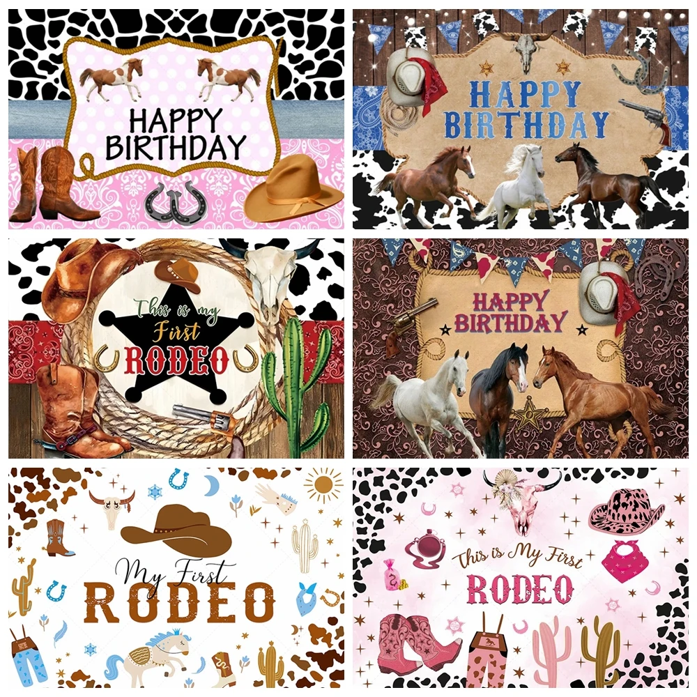 

Western Cowboy Horse Backdrop Western Cowboy Baby Birthday Children Photography Farm Stable Background Retro Bar Decoration