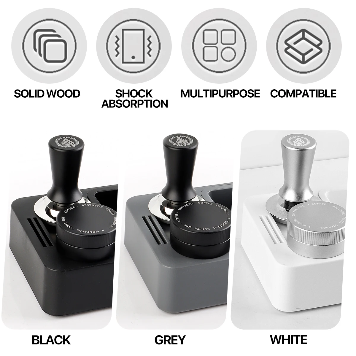 ABS Coffee Knock Box Espresso Portafilter Rack Distributor Holder Tamper Mat Stand Filter Screen Storage Coffee Accessories