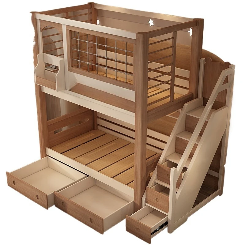 

Solid wood up and down children's high and low bunk beds