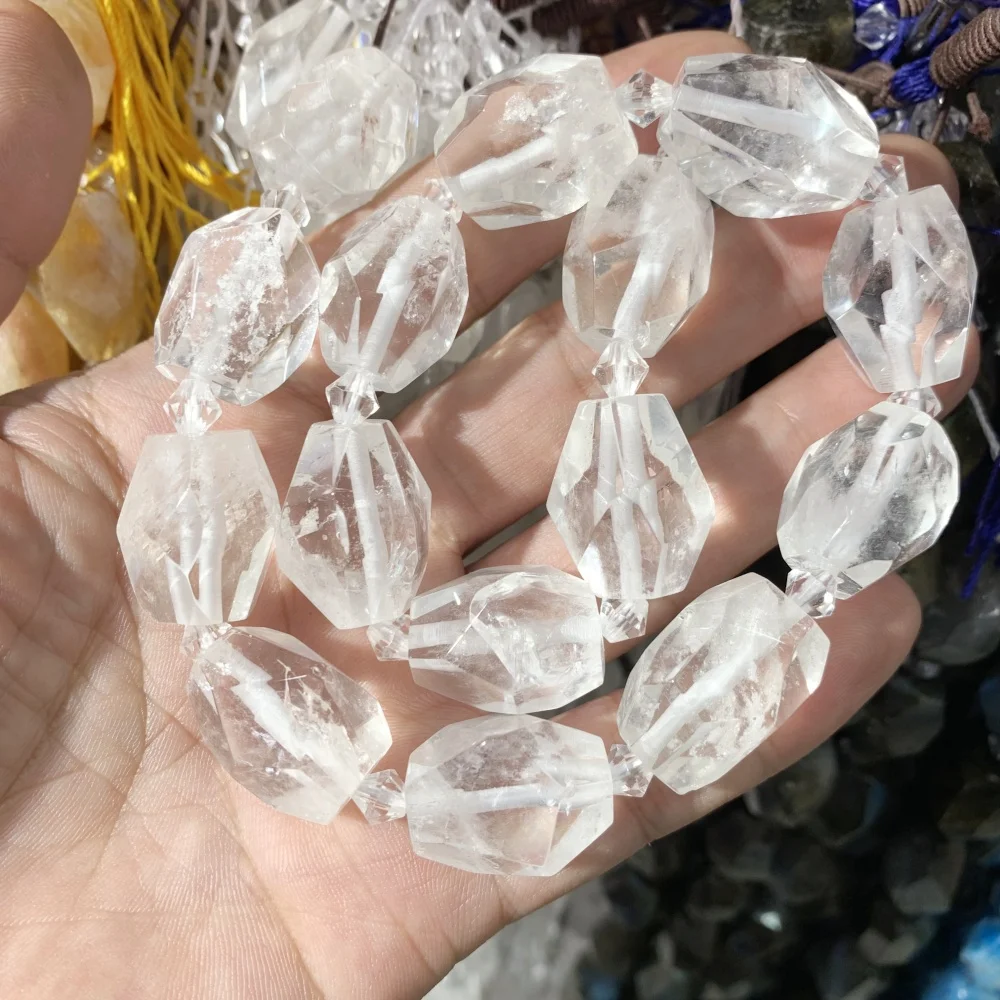 Natural Large cutting surface Rose Quartz apatite moon stone Citrine Loose Bead DIY Earrings Necklace Bracelet Jewelry Making