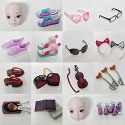 Fashion Doll Heart Shaped Bag Cute Headband Mini Eyeglasses For 30cm Doll 1/6 Doll Accessories Dollhouse Tableware