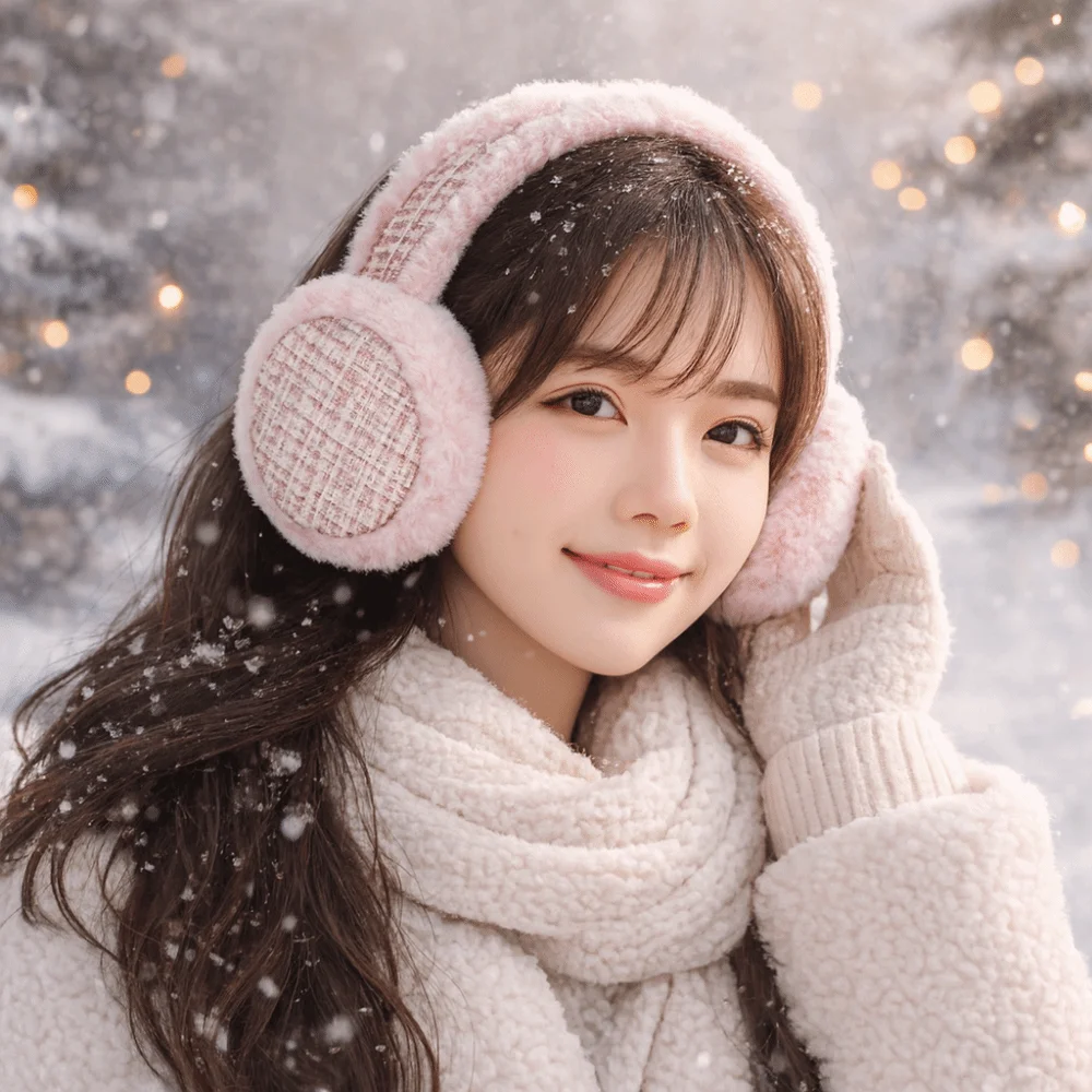 

Флисовые однотонные зимние теплые наушники, ветрозащитные мягкие складные наушники, грелки для ушей в корейском стиле, зимние утолщенные наушники для лыж