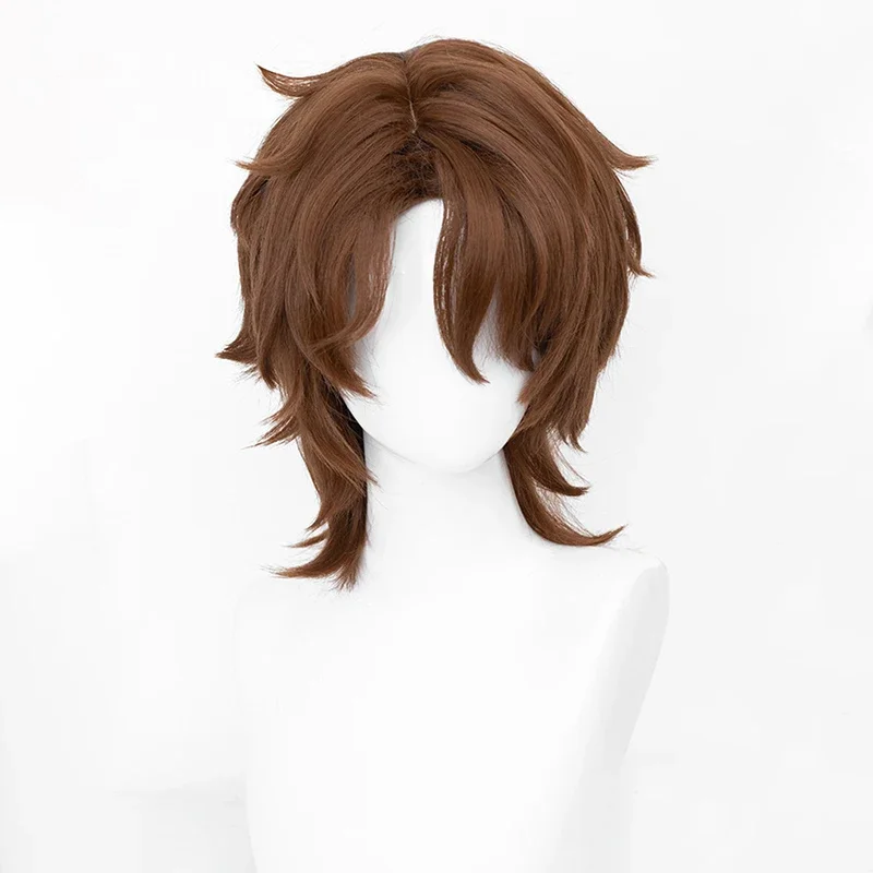 Spel Honkai: Star Rail Gallagher Cosplay Pruik Unisex Volwassen Kort Bruin Hittebestendig Synthetisch Haar Halloween Kostuum Rekwisieten