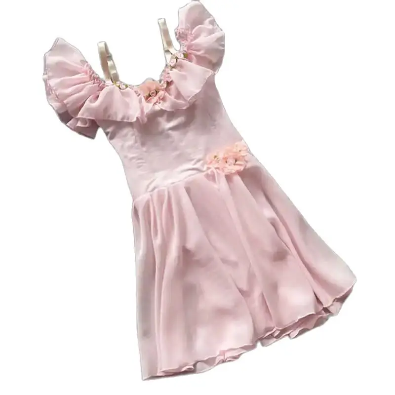 Romantic Children Ballet Dress Girls Chiffon Leotard Ballet Dress For Kids Pink Blue Sling Modern Dance Ballerina Dress