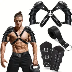 Clothing Accessories Set Medieval Knight Belt Viking Sheath Renaissance Knight Belt Retro Bag Wristband Cosplay Props