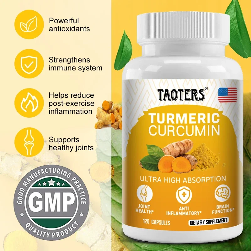 TAOTERS Turmeric Curcumin - Black Pepper for Maximum Absorption, Natural Joint Immune Brain Support, Turmeric Extract Supplement