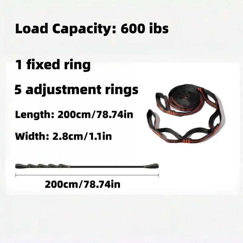 2/4 piece heavy duty climbing buckle and adjustable nylon hammock straps - for hammock straps, outdoor equipment, hammock fittings, sturdy construction, camping gear that can withstand 600 ib view 8