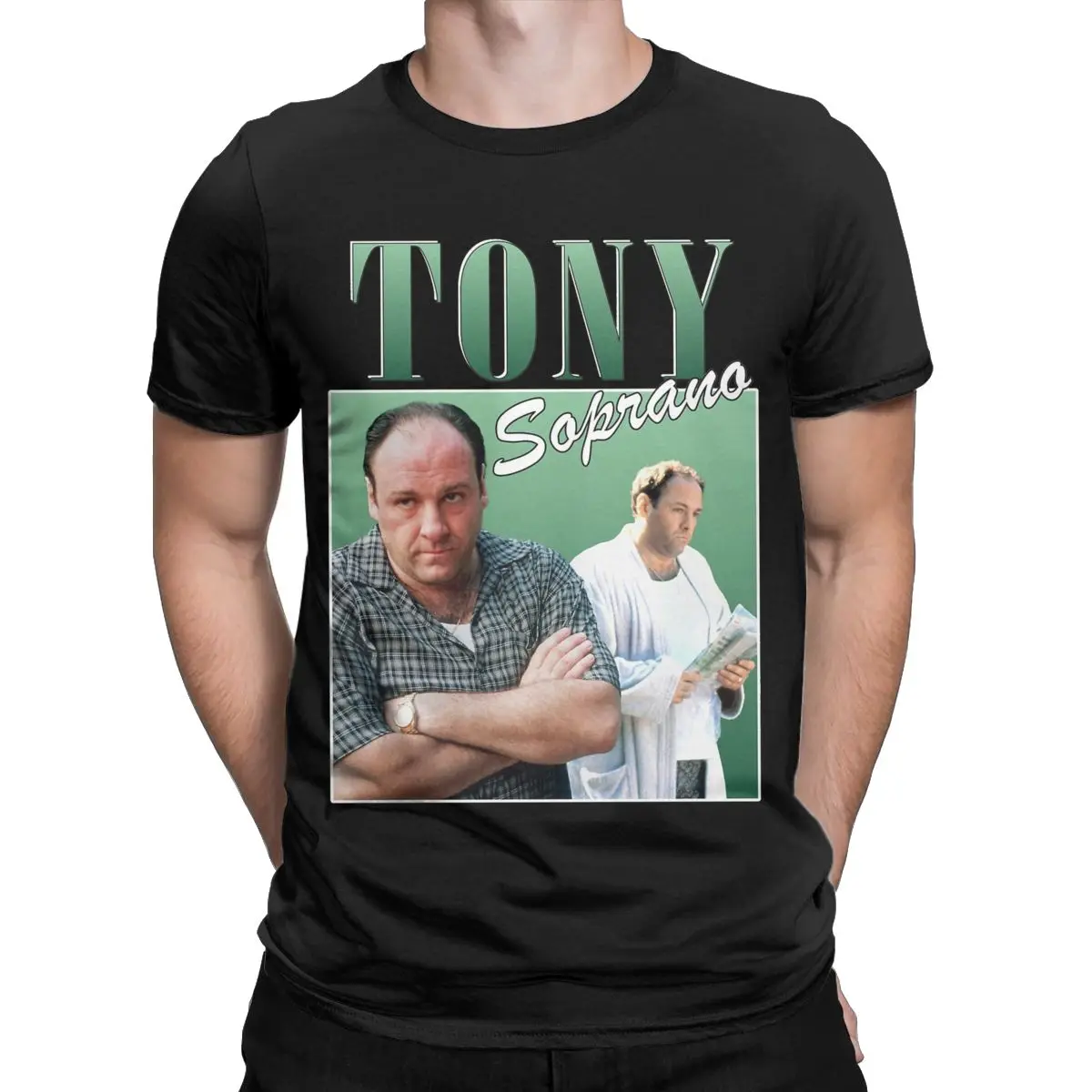 Men T-Shirt Tony Soprano Movie Casual 100% Cotton Tees Short Sleeve The Sopranos T Shirt Crew Neck Clothing Plus Size