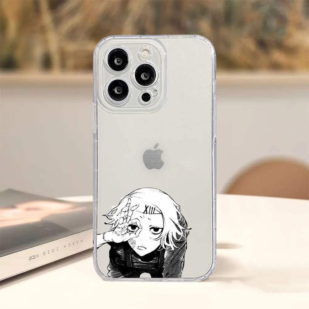 Anime JUUZOU SUZUYA Tokyo Ghouls Phone Case For Iphone 16 15 11 13 14 Pro Max 7 8 Plus X Xr Xs Max 12mini Transparent Cover