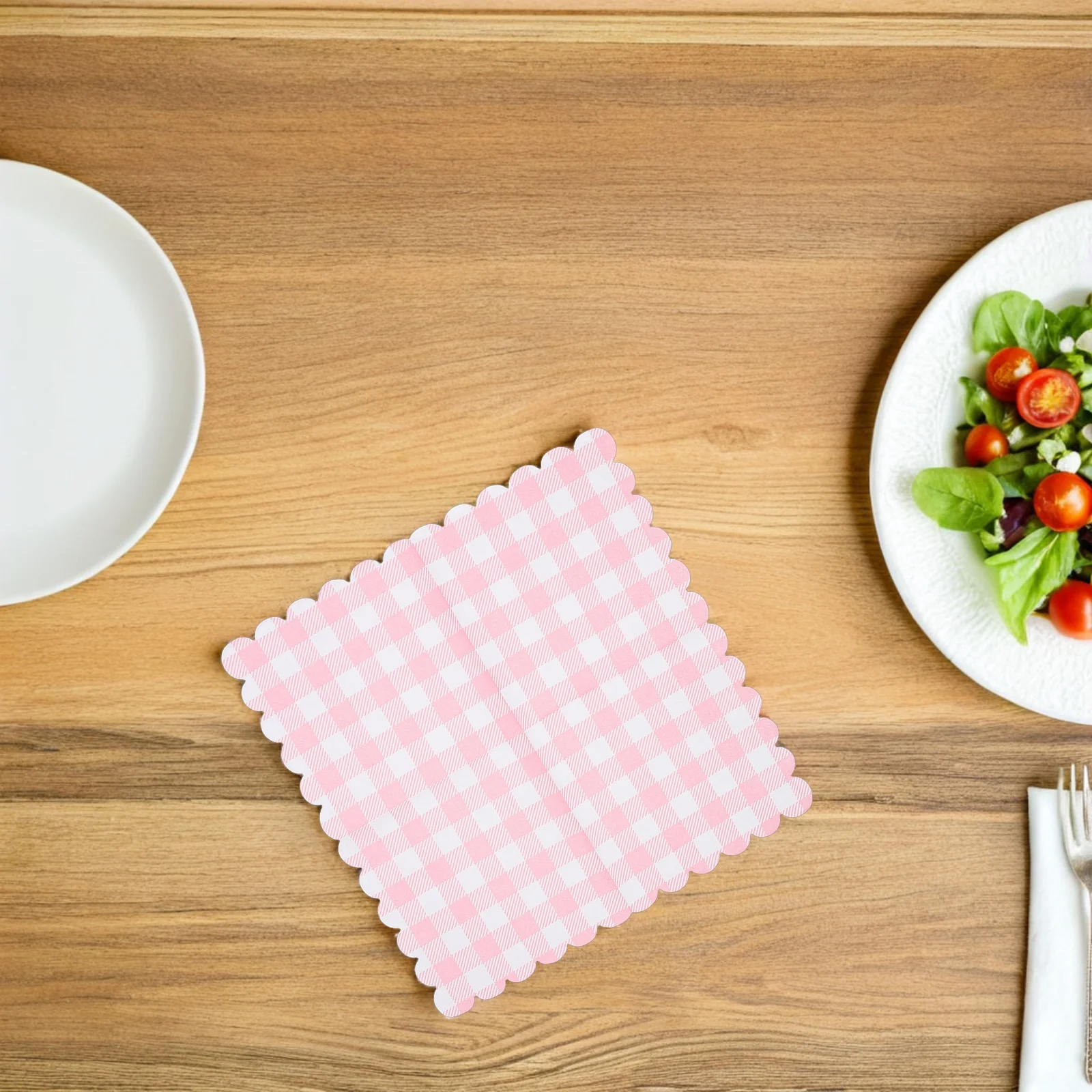 

100pcs Disposable Gingham Napkins Pink Checkered Pattern Party Supplies Beverage Guest Paper Plaid Picnic Baby Shower Birthday