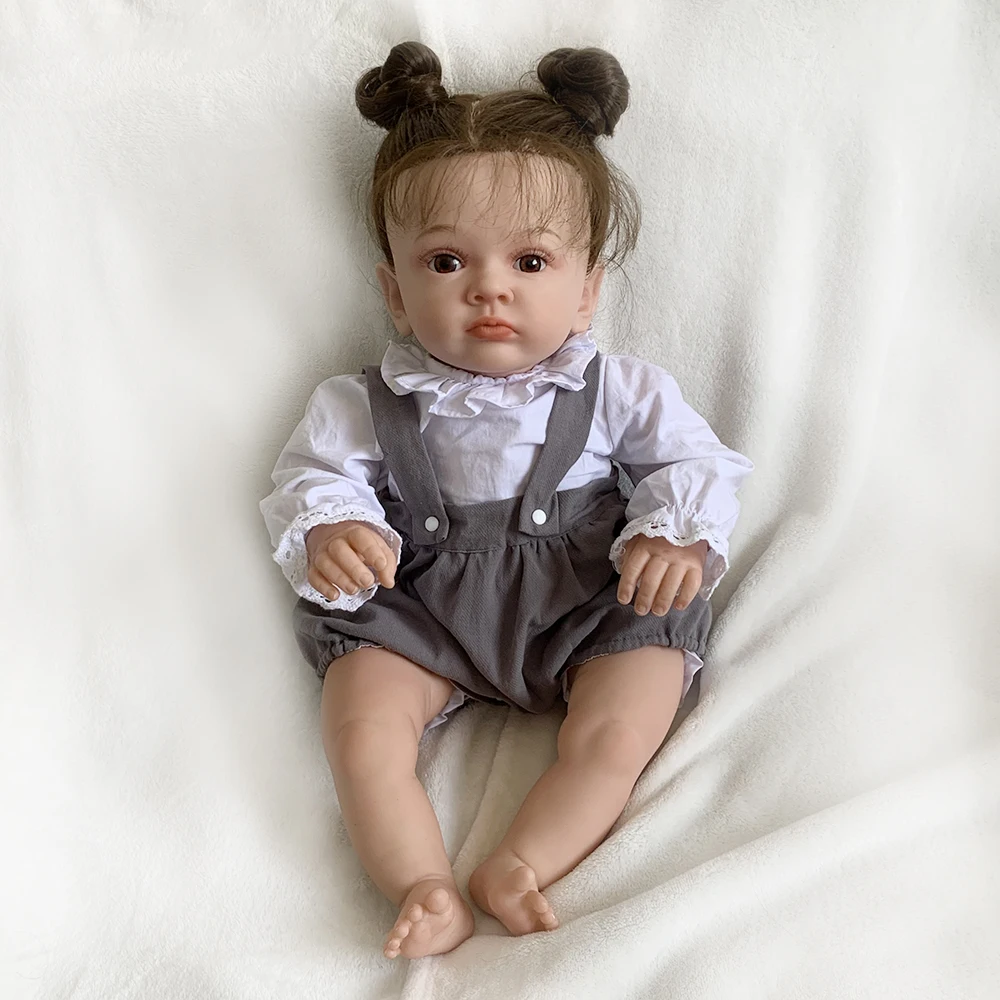 

bebe reborn reallista de silicone 58cm 23inch Real doll bebê reborn Silicone reborn baby Dolls for girls Kids Full body silicone