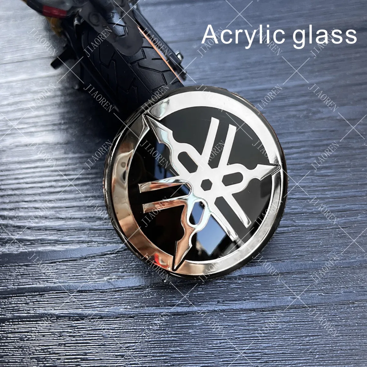 Acrílico plateado para Yamaha pegatina 3D Logo tanque calcomanía emblema