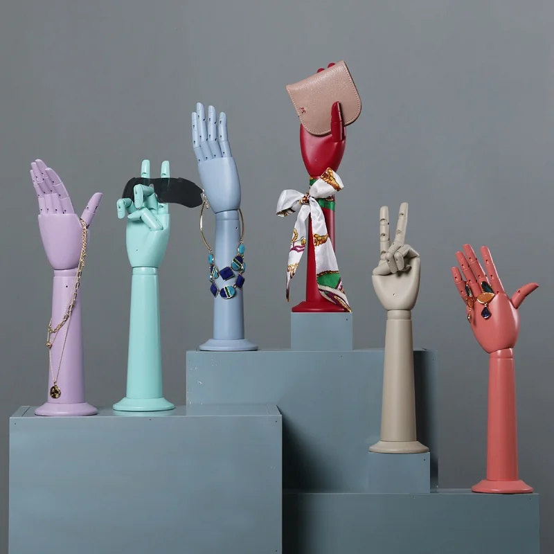 Colorful Mannequin Hand and Fake Hands Display Model Prop Hand Jewelry Acessories Ring Pendant Show Joint Hand Window Showing