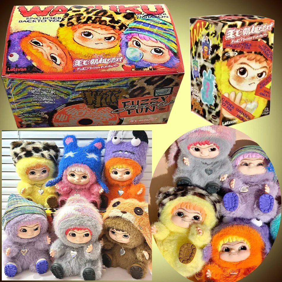 

Caja ciega de fiesta divertida y peluda de Wakuku, bonita figura de acción de Wakuku, caja misteriosa, bolsa colgante para muñec