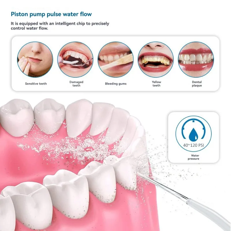 

【BEST WISHES】Portable And Rechargeable Cordless Water Flosser Oral Irrigator Pick 310Ml Water Tank Teeth Cleaner Water Pr