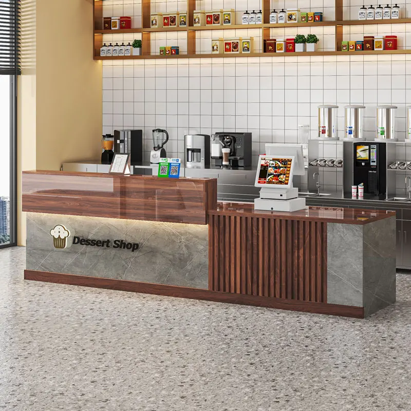 

Elegant Nordic Bar Counter Cabinet Modern Luxury Unique Simple Reception Desks Glamour Delicacy Mostrador Commercial Furniture
