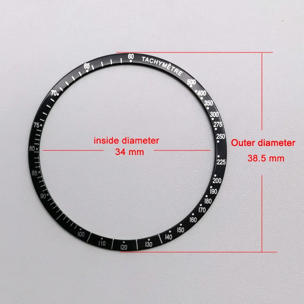 38.5mm Watch Ring Aluminum Bezel Insert Ring for SPEEDMASTER Watch 39mm Case Watch Accessories Inner diameter 34mm