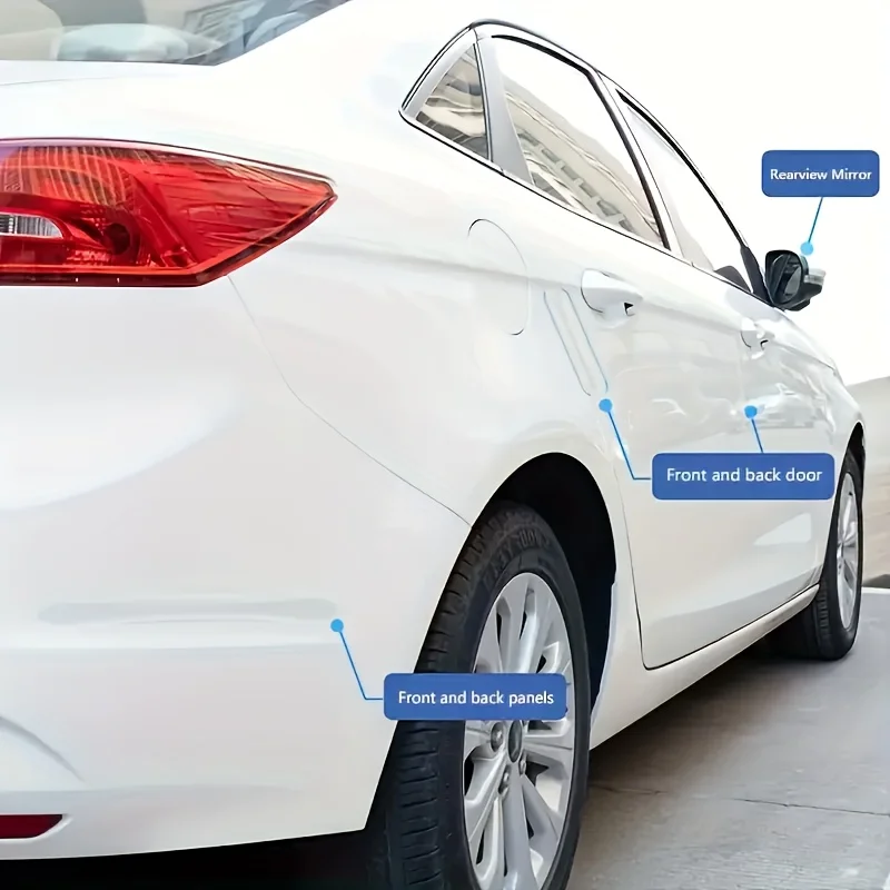 Invisible Car Door Anti-Collision Strip Set: 11 Door Edge Guard Strips + 11 Double Sided Adhesive Stickers Car Edge Anti-Scratch